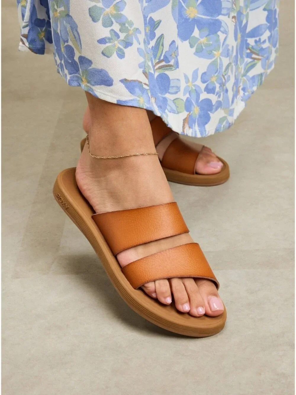 $46 ROXY Women’s Coastal Cool Slide Sandals In Tan Size 9